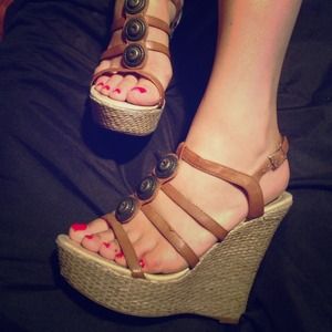 Brown sandal wedges