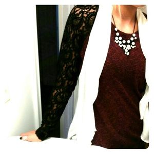 Maurices burgundy and black sweater