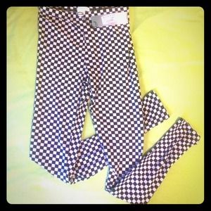 Nasty gal checkered black white tights leggings