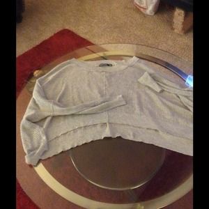 Bat wing yoga knit throw over light sweater