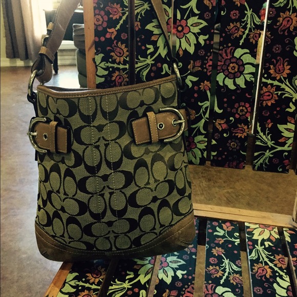 Vintage Brown and Tan Coach Handbag