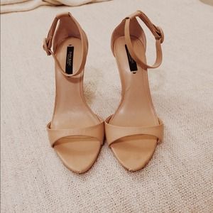 🚀 Zara Nude Ankle Strap High Heel Shoes