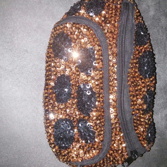 Cheetah Print Sequin Fanny Pack