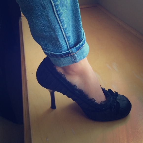Black heels.