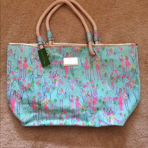 NWT Lilly Pulitzer sandbar blue pop tote bag