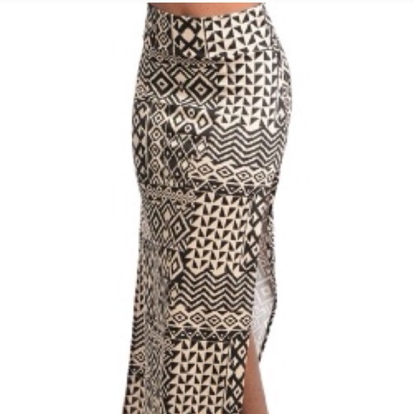 Aztec Print Maxi Skirt