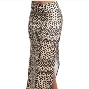 Aztec Print Maxi Skirt