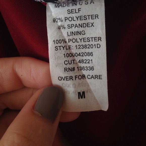 Deep red fitted dress w/ gold studded detail! - Picture 2 of 3