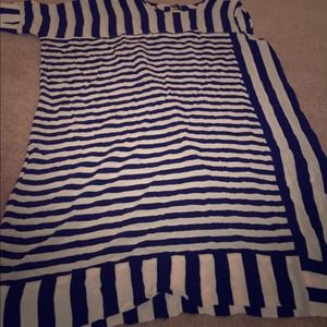 Bcbg striped one sleeved silk dress/tunic