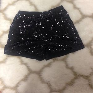 Black MK sequin shorts