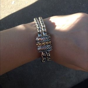 Large metal rope statement bracelet