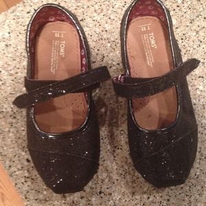 Kid's TOMS shoes NWOT Black Sparkle