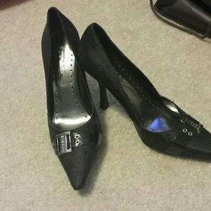 *Sold* 3" Black Heels with Silver Detail