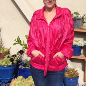 *new* Bright pink vintage Adidas track jacket