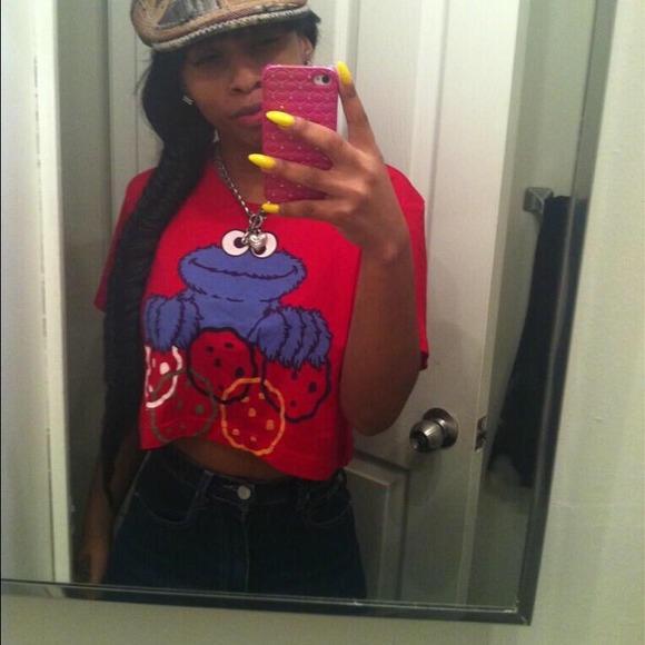 Forever21 Cookie Monster Crop tee