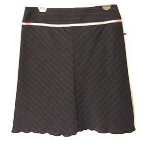 Grey A-Line Skirt with Pink Pin Stripes