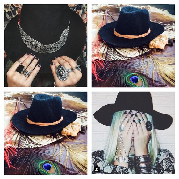 Ecote Accessories - 🌙NEW Boho Ecoté Black Panama Hat Leather Band UO