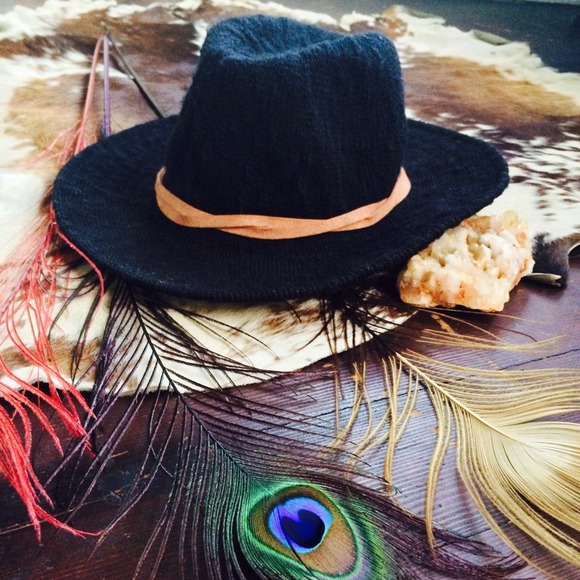 🌙NEW Boho Ecoté Black Panama Hat Leather Band UO - Picture 4 of 4