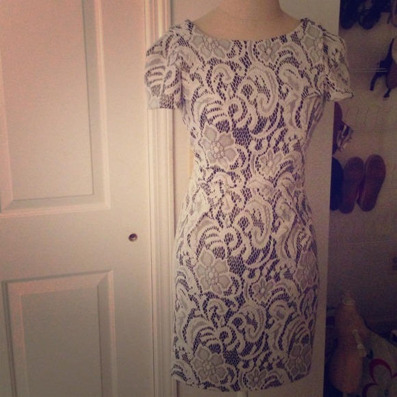 MM Couture White Lace Dress
