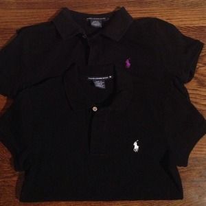 (2) Women's short sleeve slim fit Ralph Lauren