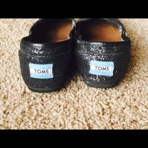 Black sparkly TOMS