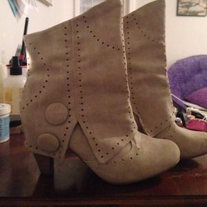 Suede Cuttout Booties