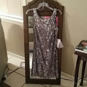 HOLDJS Boutique silver/gray sequins dress size 12