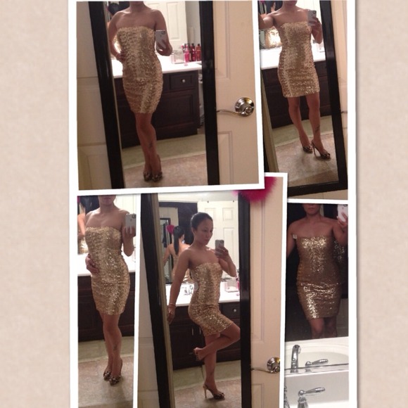 🌟Forever 21 gold short length dress🌟