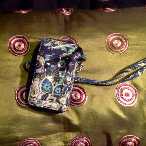 Green and blue Vera Bradley wallet and chain