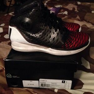 D rose 3.5 basketball shoes black red white gym
