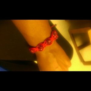 Red shamballa bracelet