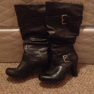 Black high heel boots