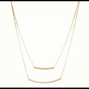 Double Tear Gold Tube Necklace