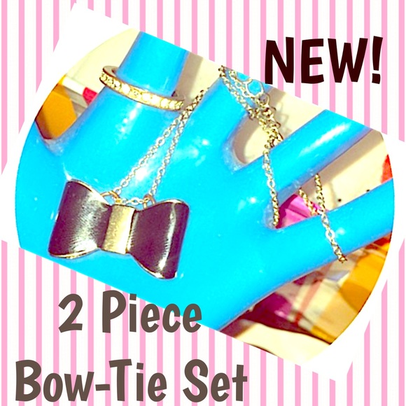 $5.00 !  Jewelry - Bow Tie Necklace & Ring Set 🎀 $5 !