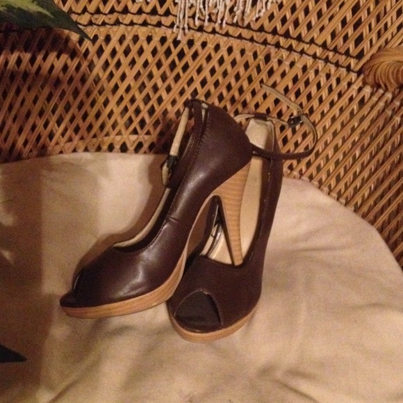 Shoes - 4" peep toes ankle buckled heels Shoes - 4" peep toes ankle buckled heels