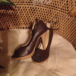 Shoes - 4" peep toes ankle buckled heels Shoes - 4" peep toes ankle buckled heels