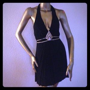 Sexy blk dress w/rhinestones