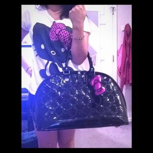 Large Hello Kitty Patent Embossed Tote Bag