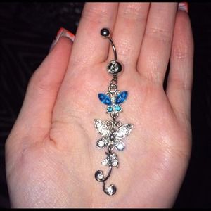 Pretty Butterfly Belly Button Ring 💙