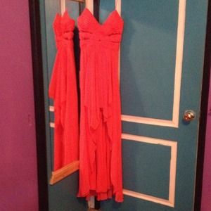 Only worn once coral prom dress or formal dress.