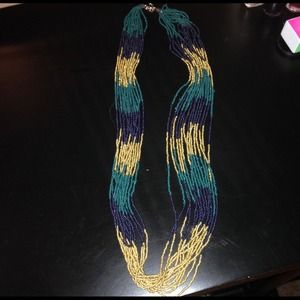 Anthropologie multicolor bead strand necklace