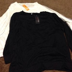 Black sheer long sleeve shirt bundled with white