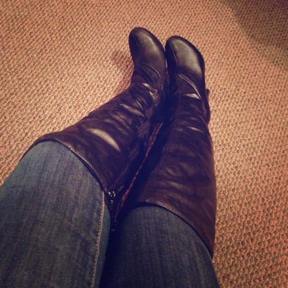 Black knee high boots
