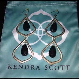 Kendra Scott black double dangle earrings