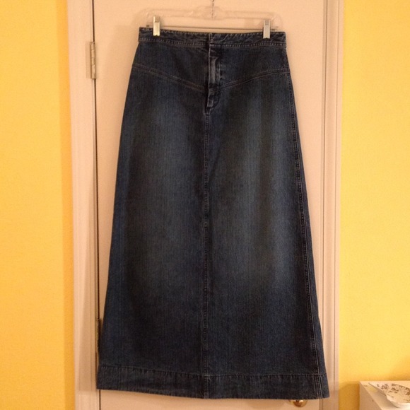 Long denim skirt