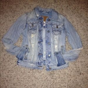 Abercrombie & Fitch Distressed/Studded Jean Jacket