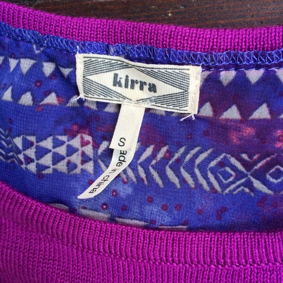 🌙Tribal Aztec Print Kirra High Low Purple Sweater - Picture 2 of 4