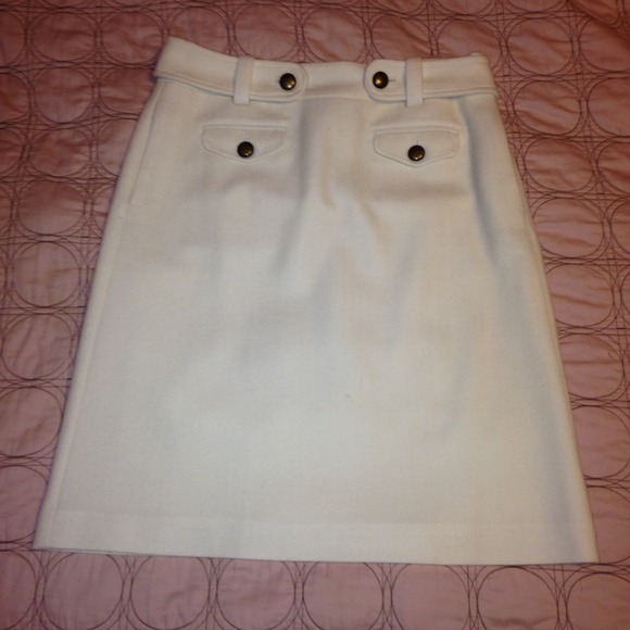 J. Crew winter white wool skirt