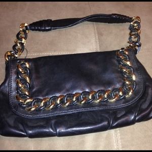 Michael Kors black chain clutch