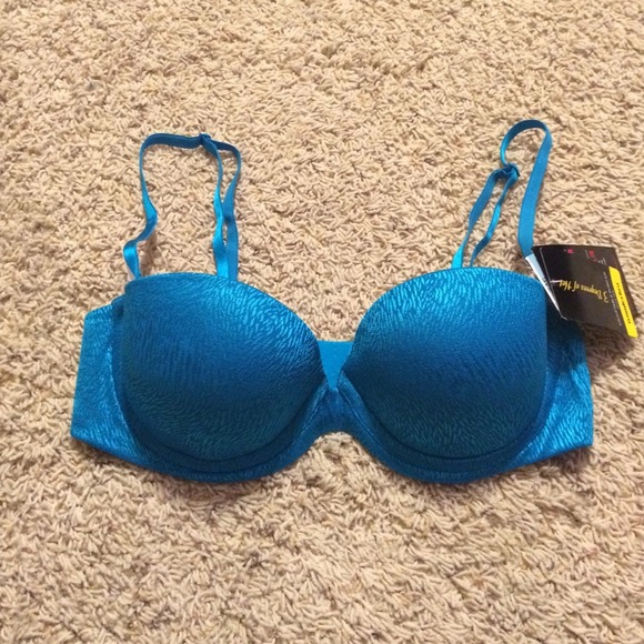 Blue push up bra